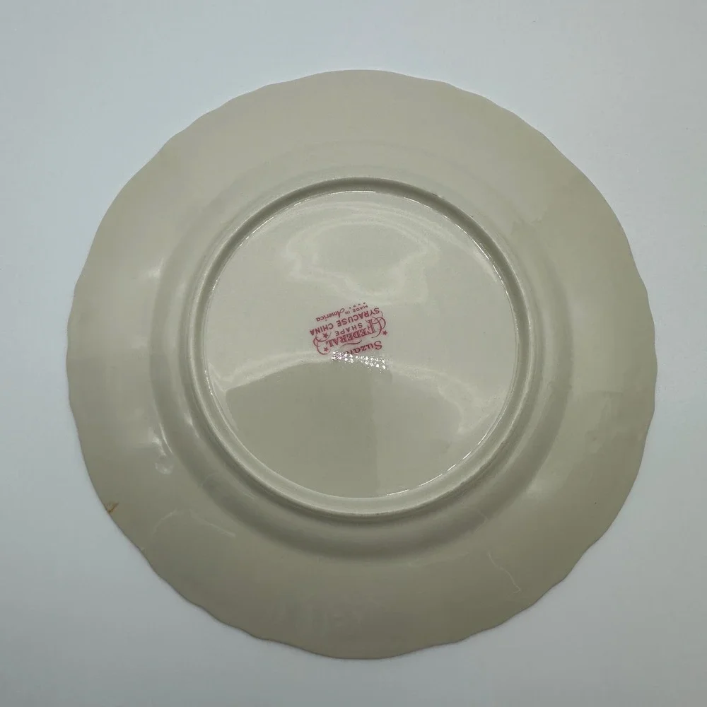 Syracuse China Suzanne Federal Shape Salad Plates Gold Rim Set of 4